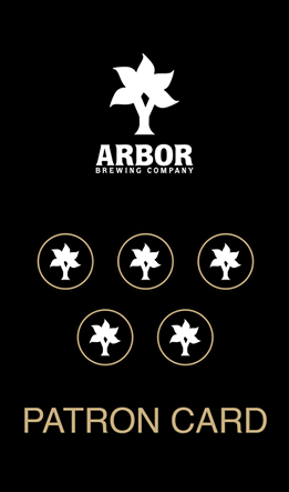 Bild könnte enthalten: Text „ARBOR BREWING COMPANY PATRON CARD“